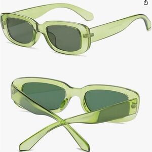 NEW Y2K/Retro Rectangle Sunglasses - Green